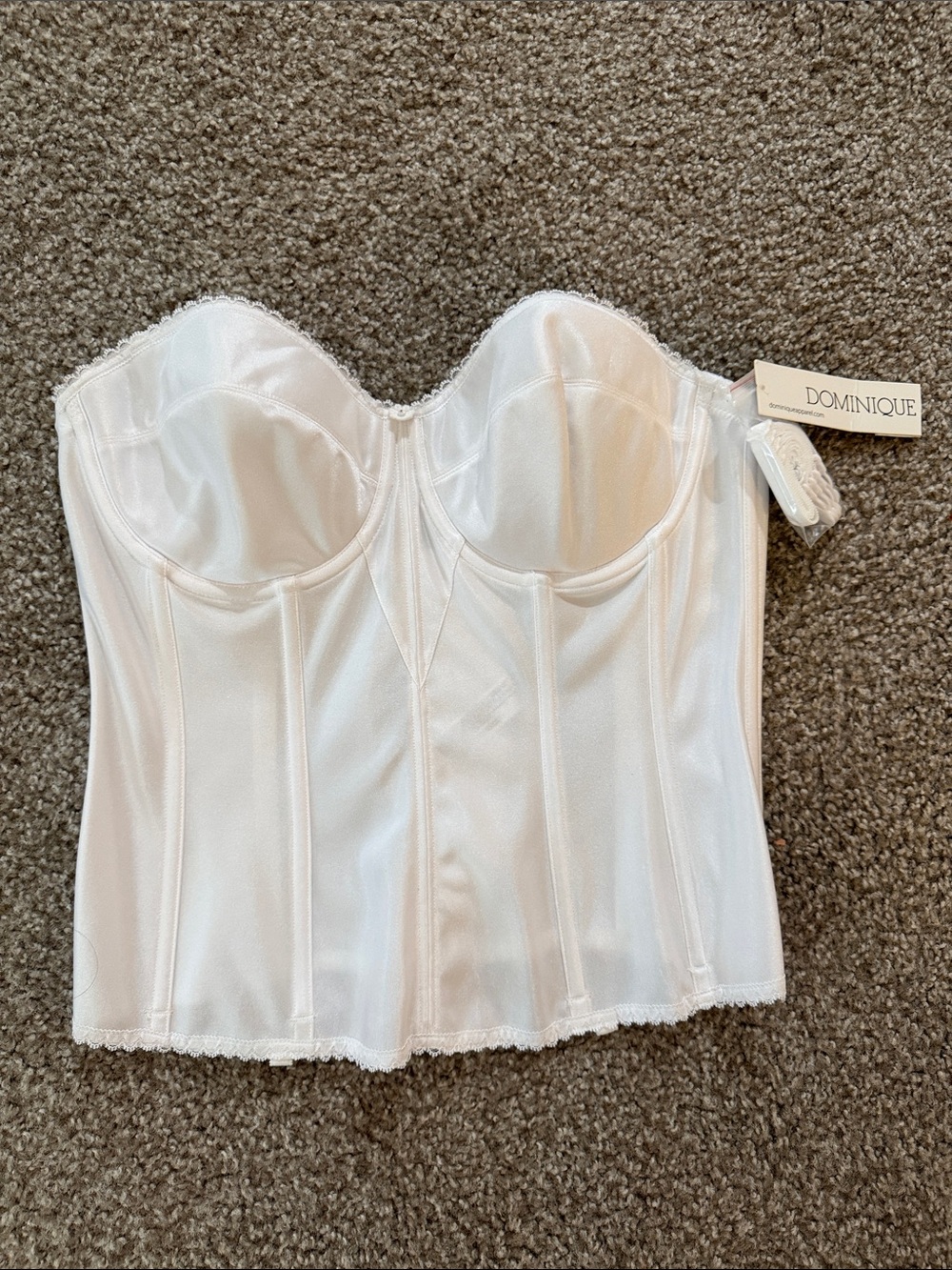 Dominique White Strapless Longline Bustier Corset 36D